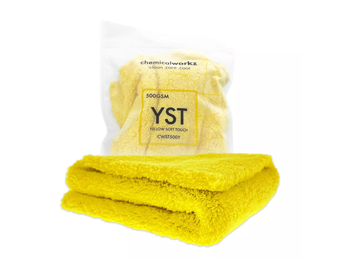 ChemicalWorkz Yellow Edgeless Soft Touch Premium Poliertuch 500GSM 40×40 gelb