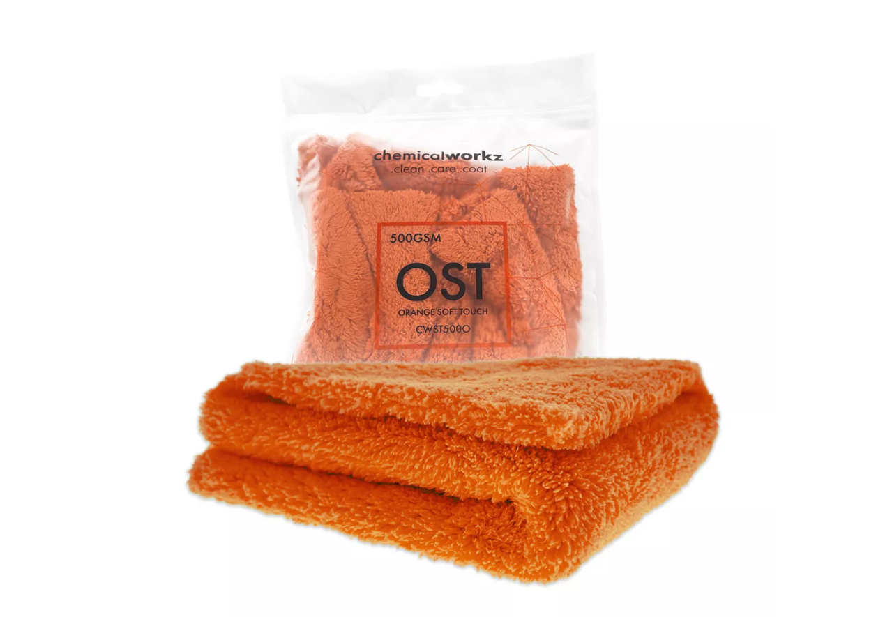 ChemicalWorkz Orange Edgeless Soft Touch Premium Poliertuch 500GSM 40×40 orange