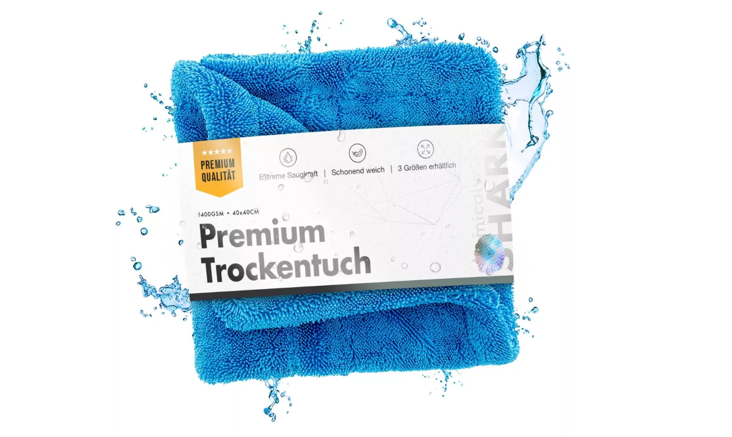 chemicalworkz Blue Shark Twisted Towel Premium Trockentuch 1400GSM