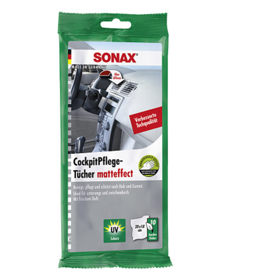SONAX CockpitPflegeTücher Matteffect 10 Stk. - Weigola Hygienevertrieb -  - Weigola Hygienevertrieb