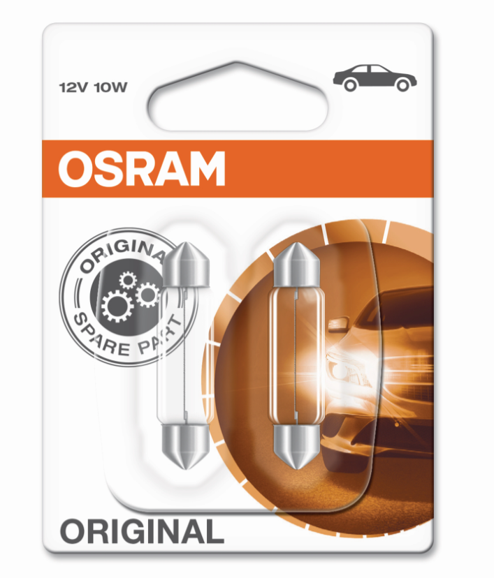 OSRAM Innenbeleuchtung (Soffitte) C10W-12V-10W-SV8,5-8 - Weigola Hygienevertrieb -  - Weigola Hygienevertrieb