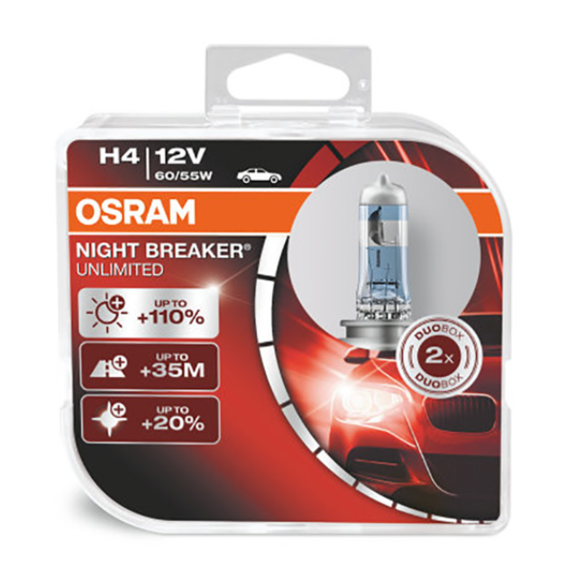 OSRAM Night Breaker Laser H4 +150% Duo B 12V-60/55W-P43t - Weigola Hygienevertrieb -  - Weigola Hygienevertrieb