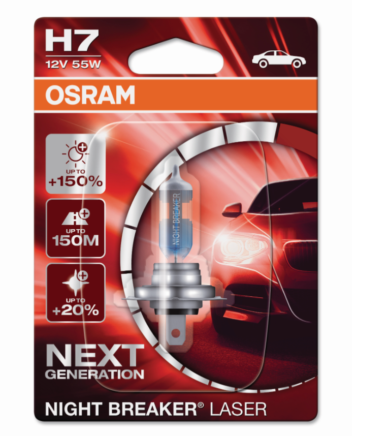 OSRAM Night Breaker Laser H7 +150% 12V-55W-PX26d - Weigola Hygienevertrieb -  - Weigola Hygienevertrieb