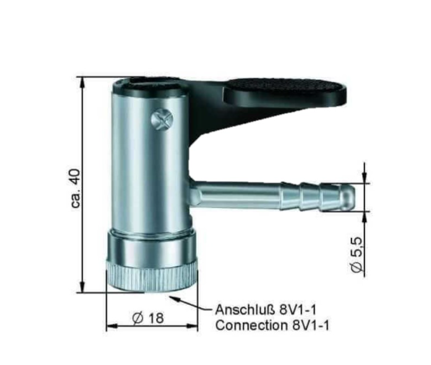 Hebelstecker Schlauchdurchmesser 5,5 mm - Weigola Hygienevertrieb -  - Weigola Hygienevertrieb