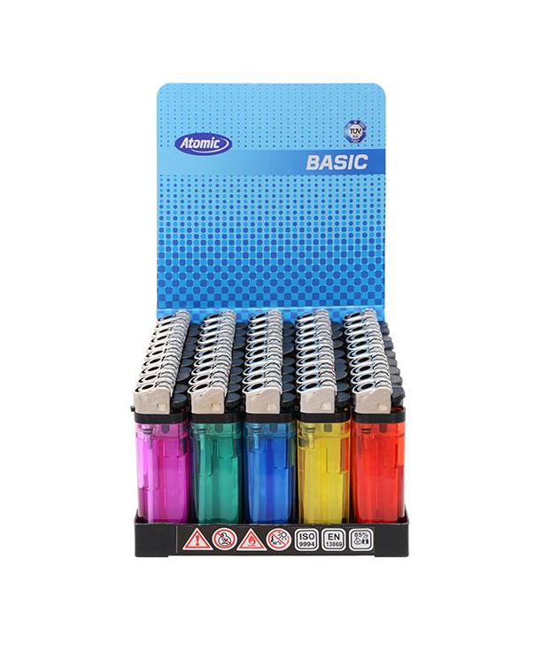 Atomic Reibrad Einwegfeuerzeuge 50 Stück pro Display - Weigola Hygienevertrieb -  - Weigola Hygienevertrieb