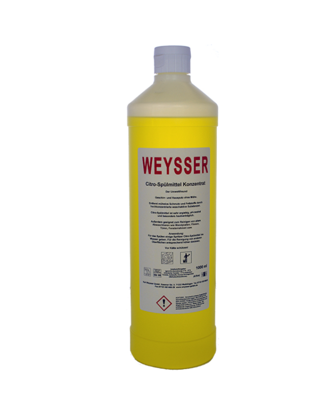 WEYSSER Citro-Spülmittel Konzentrat 1000 ml-Flasche - Weigola Hygienevertrieb -  - Weigola Hygienevertrieb