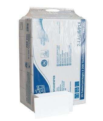 Handtuchpapier Falthandtücher, V-Falz, 24 x 23cm, 2-lagig, brilliantweiß, 4000 Stück - Weigola Hygienevertrieb -  - Weigola Hygienevertrieb