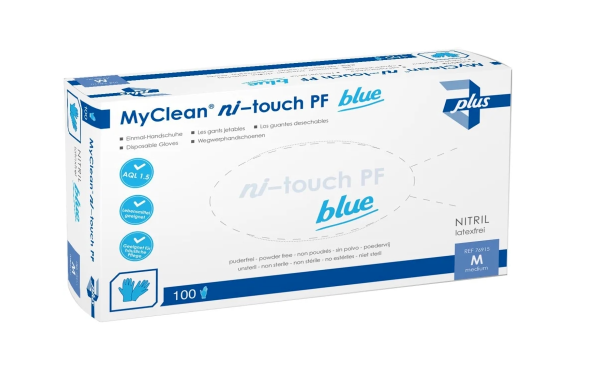 MaiMed ni-touch PF Einweg Nitril Untersuchungshandschuhe blau - 10 Boxen - Weigola Hygienevertrieb - Latex Handschuhe - Weigola Hygienevertrieb
