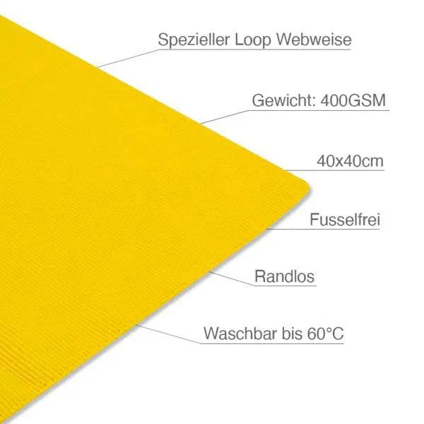 Liquid Elememts Politertuch " Polish Towel" 40x40cm, 400GSM gelb T12_yellow