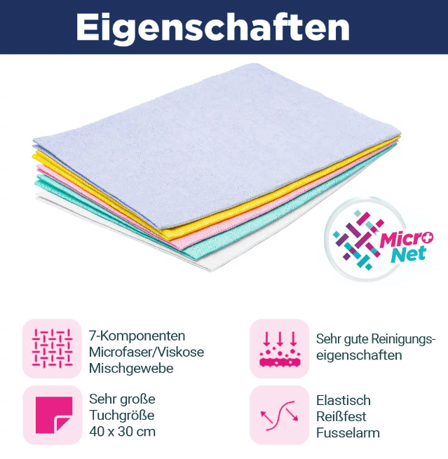 CleaningBox MicroNet-Reinigungstücher Rot, 40x30 cm, 10 Stück