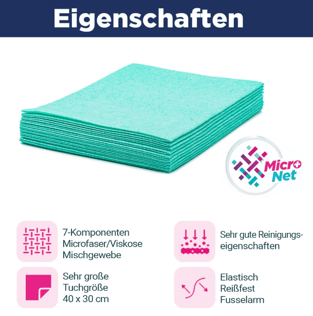 CleaningBox MicroNet-Reinigungstücher Grün, 40x30 cm, 10 Stück