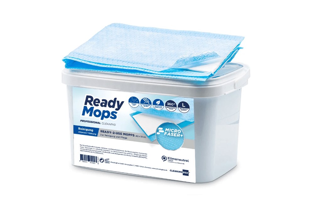 CleaningBox ReadyMops L Allzweck Reichweite 35 m², 42x13 cm, blau, 12er Spenderbox